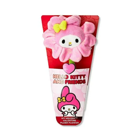Hello Kitty And Friends 14" My Melody Pink Plush Valentine Flower Bendable Stem - Picture 3 of 9